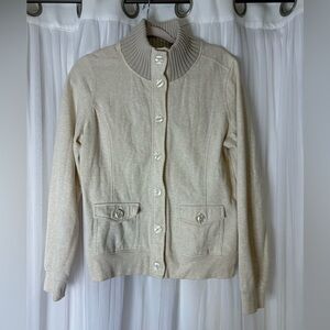 Guess Ivory Button-Up Women's Cardigan — size XL